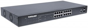 Switch zarządzalny Intellinet 16x 10/100/1000 Mbps PoE+ 374W + 2x slot SFP Rack 19&quot;