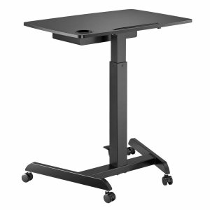 Biurko, stolik do laptopa Maclean MC-903B regulacja wysokości, z szufladą, czarne, do pracy stojąco siedzącej, max wys 113cm - 8kg max