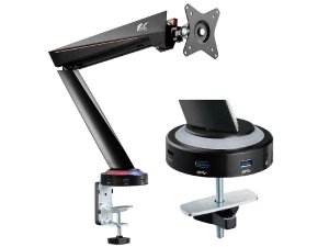 Uchwyt biurkowy do monitora NanoRS RS886 gamingowy 17-32&quot; 8kg vesa 75x75 oraz 100x100 podwójne ramię