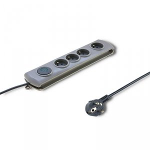 Listwa zasilająca antyprzepięciowa Qoltec Quick Switch | 4 gniazda | 2,5m | szara
