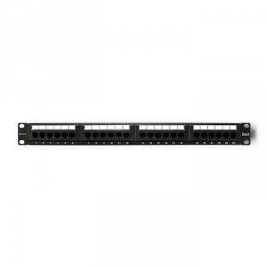 Patch panel RACK QOLTEC 24 porty | kat.5e UTP | Czarny