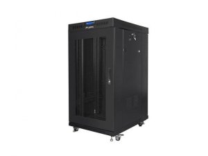 Szafa instalacyjna Rack stojąca 19&quot; 22U 800x800 Drzwi Perforowane czarna Lanberg (flat pack) LCD V2