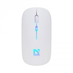 Mysz bezprzewodowa Defender TOUCH MM-997 optyczna 1600dpi 2.4 GHz + Bluetooth biała RGB AKUMULATOR bezklikowa silent