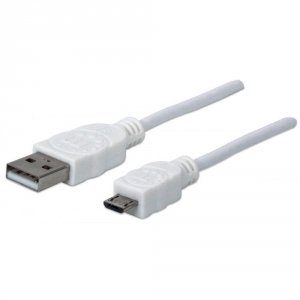 Kabel Manhattan USB-A/Micro-B M/M 0,6m biały