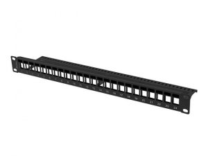 Patch panel pusty Lanberg PPKS-1024-B 24 port 1U 19&quot; do modułów keystone czarny