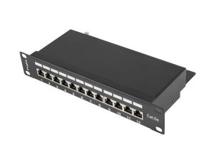 Patch panel Lanberg PPF5-9012-B 12 port 1U 10&quot; kat.5e ekranowany czarny