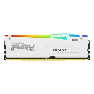 Pamięć DDR5 Kingston FURY Beast RGB 16GB (1x16GB) 6000MHz CL30 1,4V White XMP
