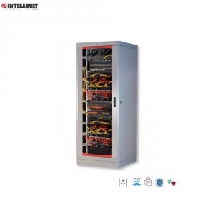 Szafa stojąca, zmontowana Intellinet 42U, 800x1000, Rack 19&quot;, szklane drzwi, czarna