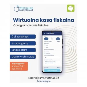 Licencja ESD Wirtualna kasa fiskalna Oprogramowanie fiskalne PROMETEUS24 24 miesiące