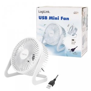Wentylator USB LogiLink UA0402 biurkowy, 12,7 cm, 30 dB, biały