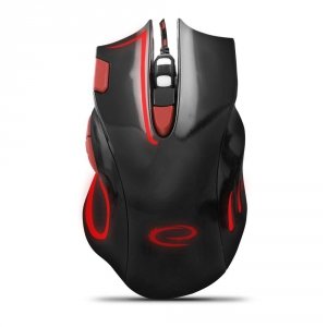 Mysz przewodowa Esperanza MX401 Hawk optyczna Gaming USB czarno-czerwona