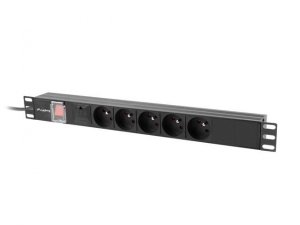 Listwa zasilająca Rack PDU 19&quot; Lanberg 1U 10A 5x 230V PL 2M C14 Czarna