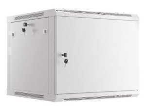 Szafa instalacyjna Rack wisząca 19&quot; 9U 600x600 szara drzwi metalowe Lanberg (flat pack)