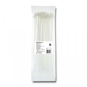 Opaska zaciskowa Qoltec | 7.2*300 | 50szt | nylon UV | Biała