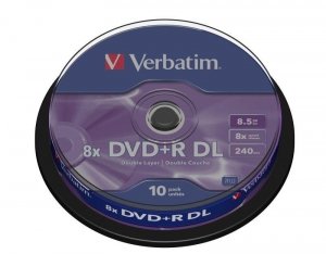 Płyty DVD+R DL Verbatim 8x 8,5GB Matt Silver (Cake 10)
