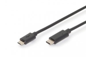Kabel USB 2.0 DIGITUS HighSpeed Typ USB C/microUSB B M/M czarny 1,8m