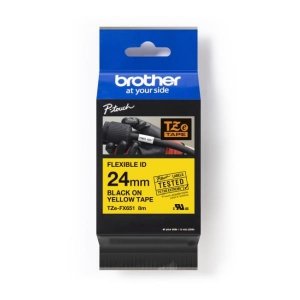 Taśma Brother TZe-FX651 24mm x 8m (TZEFX651) - żółta, czarny nadruk