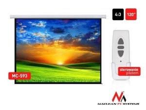 Ekran projekcyjny elektryczny Maclean MC-593 120&quot; 4:3 240x180 ściana lub sufit