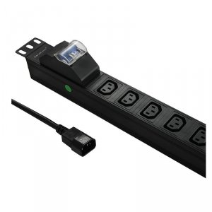 Listwa zasilająca Qoltec do RACK 19&quot; 1U 10A PDU CB 8xIEC C13 2m