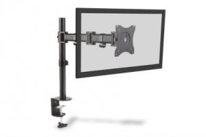 Stojak biurkowy pojedynczy z zaciskiem DIGITUS, 1xLCD, max. 27&quot;, max. 8kg, uchylno-obrotowy 360° (PIVOT)