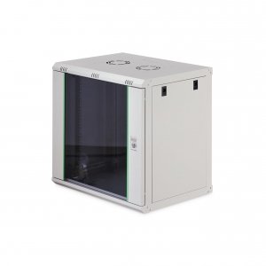 Szafa sieciowa wisząca jednosekcyjna DIGITUS Dynamic 19" 12U, 600x450, drzwi szyba, szary, niezmontowana, 60kg