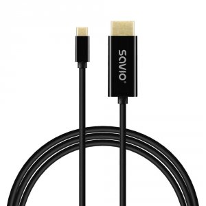 Kabel adapter Savio CL-190 USB-C do HDMI 30Hz 1m plastik