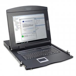 Konsola modułowa 17&quot; LCD DIGITUS z touchpad KVM 16 portów 1U komplet kabli (16xDS-19231) klawiatura US