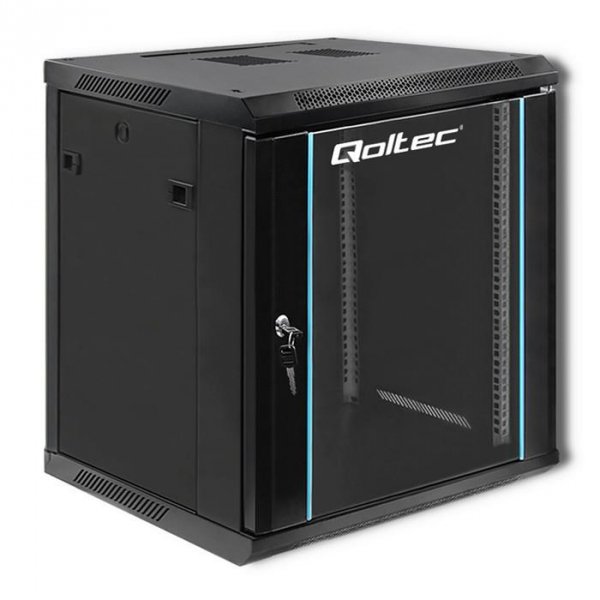 Szafa RACK Qoltec 19&amp;quot; | 12U | 600x600x635 | Czarna | Wisząca