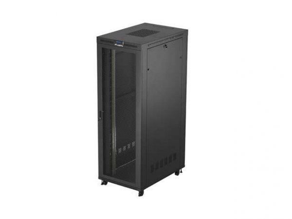 Szafa instalacyjna Rack stojąca 19&amp;quot; 47U 800x1200 czarna drzwi perforowane LCD Lanberg (flat pack) V2