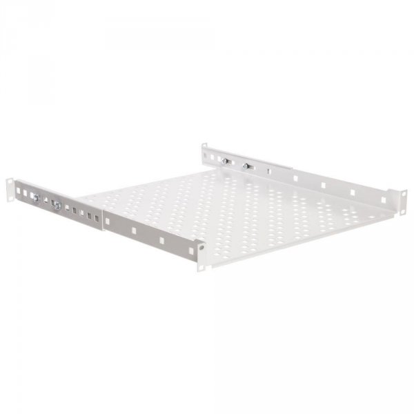 Półka 19'' 1U 450mm, Netrack, mocowanie 4xRACK, szara