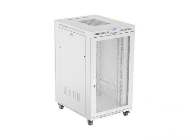 Szafa instalacyjna Rack stojąca 19&amp;quot; 27U 800x1000 Drzwi Perforowane szara Lanberg (flat pack) LCD