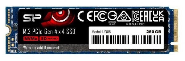 Dysk SSD Silicon Power UD85 250GB M.2 PCIe NVMe Gen4x4 NVMe 1.4 (3300/1300 MB/s)
