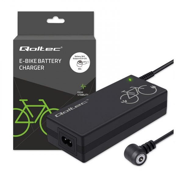 Ładowarka Qoltec do roweru elektrycznego 36V | 42V | 2A | Mi4 Magnetic TIP +kabel zasilający