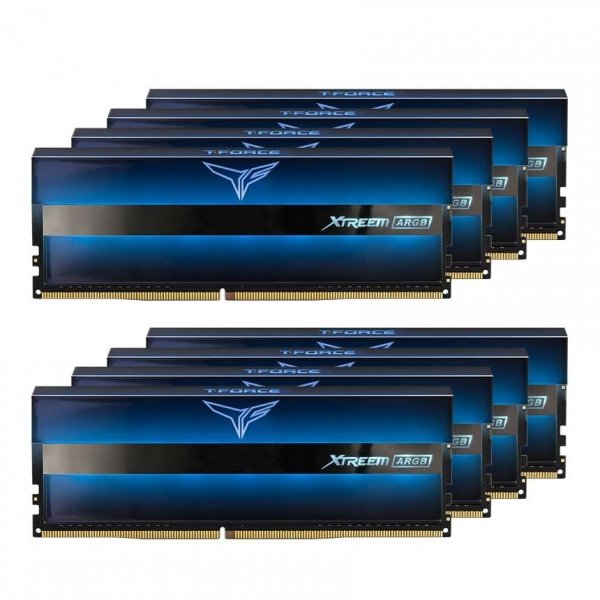 Pamięć DDR4 Team Group T-FORCE XTREEM ARGB 64GB (8x8GB) 3600MHz CL18 1,35V Niebieska