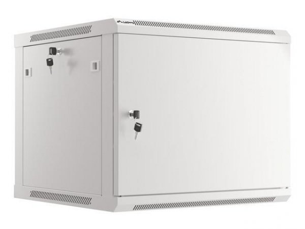Szafa instalacyjna Rack wisząca 19&amp;quot; 9U 600x600 szara drzwi metalowe Lanberg (flat pack)