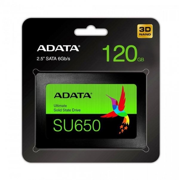 Dysk SSD ADATA Ultimate SU650 120GB 2,5&amp;quot; SATA3 (520/320 MB/s) 7mm, 3D NAND / Black Retail
