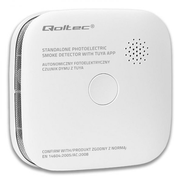OUTLET: Czujnik dymu Qoltec z baterią | Tuya | Wi-Fi | alarm 85dB | LED - OTW OPAK