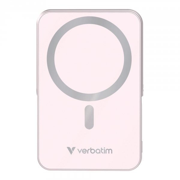 Powerbank Verbatim Charge 'n' Go Magnetic Wireless with Stand 10000mAh USB-C PD 3.0 Pink