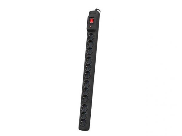 Listwa zasilająca Armac Multi M12/10A Rack 19&amp;quot; 1,5m 12x PL, montaż pionowy, czarna