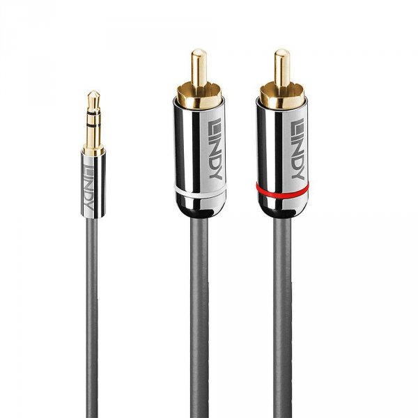 Kabel Audio/Video LINDY 2x RCA Plug/Jack plug 3.5mm, 2m, czarny