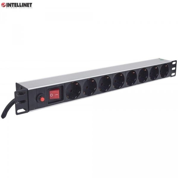 Listwa zasilająca Intellinet Rackowa 19&amp;quot; 1U, 8 gniazd Schuko, 3m