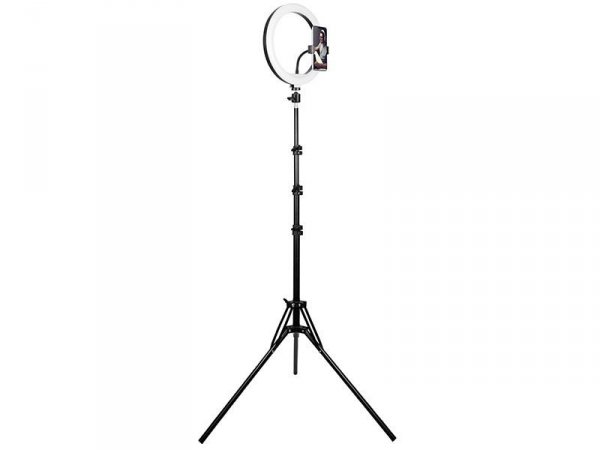 OUTLET: Lampa pierścieniowa Tracer RING 30cm ze statywem 210cm - USZ OPAK