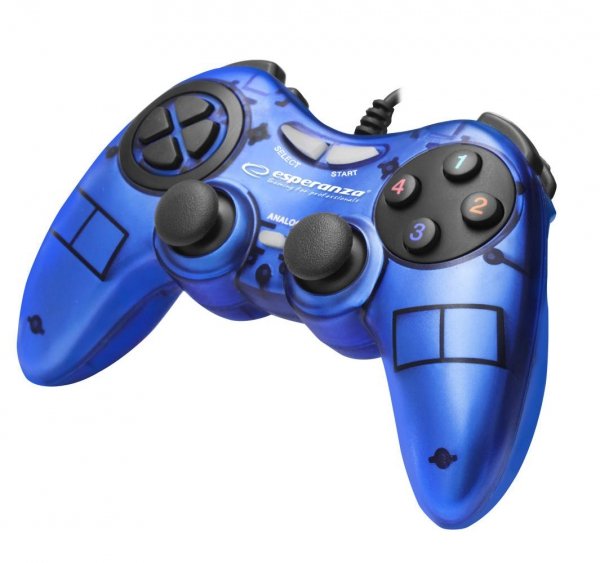 OUTLET: Gamepad PC USB Esperanza &amp;quot;Fighter&amp;quot; niebieski - USZ OPAK