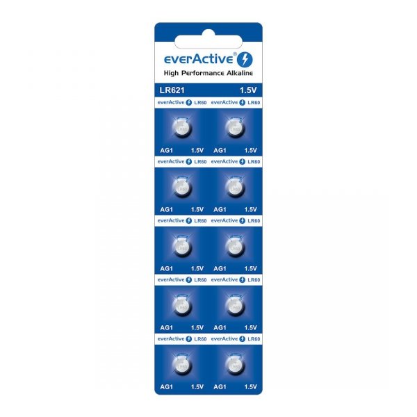 Bateria alkaliczna mini everActive AG1 G1 LR621 LR60 - blister 10 sztuk