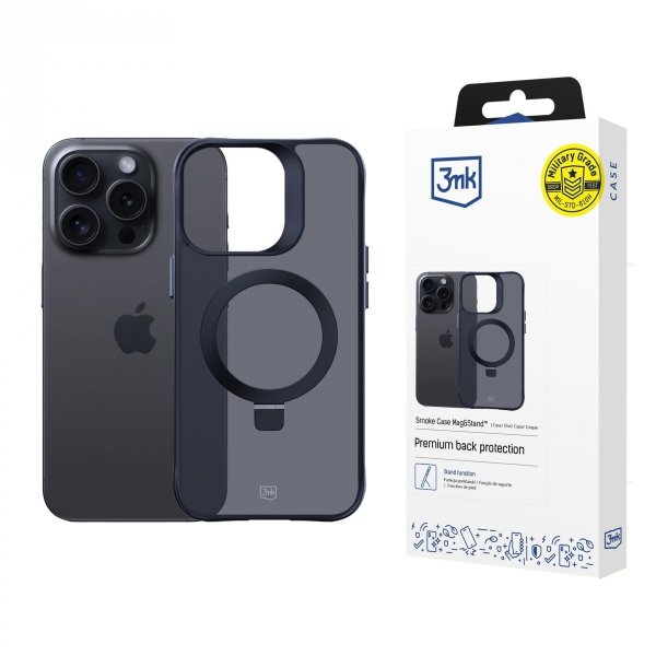 Etui na telefon 3mk Smoke Case Mag&amp;amp;Stand do Apple iPhone 15 Pro Max