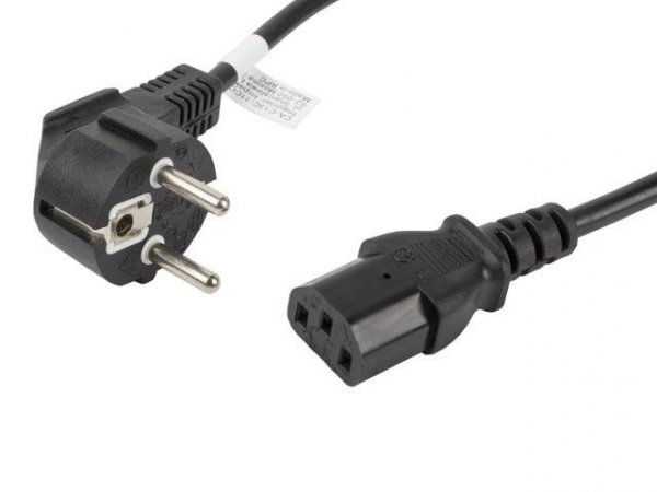 Kabel zasilający Lanberg CEE 7/7 -&amp;gt; IEC 320 C13 1,8m VDE czarny