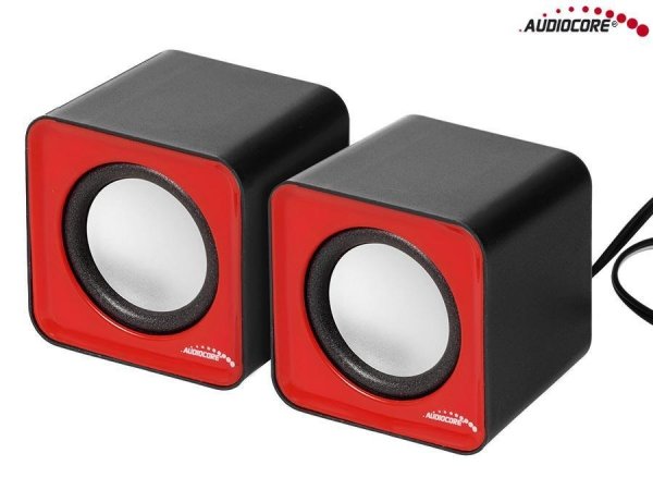Głośniki Audiocore AC870 R komputerowe 6W USB Red&amp;amp;Black