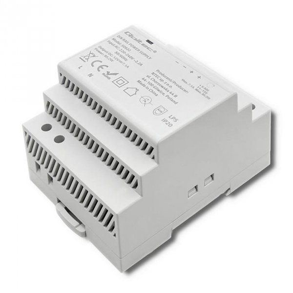 Zasilacz na szynę DIN Qoltec | 82.2W | 12V | 7.1A | Szary