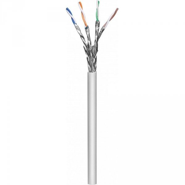 Kabel instalacyjny Techly skrętka Cat6a S/FTP linka, 100% miedź, 100m szary PIMF