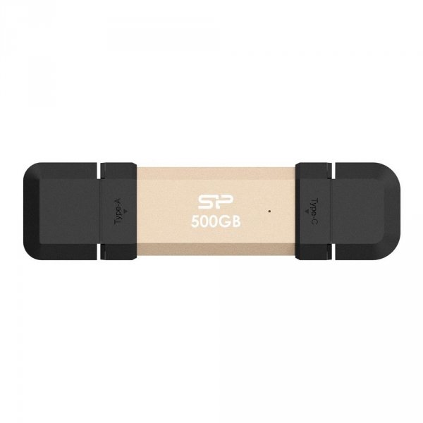 Dysk zewnętrzny SSD Silicon Power DS72 500GB USB-A USB-C (1050/850 MB/s) złoty